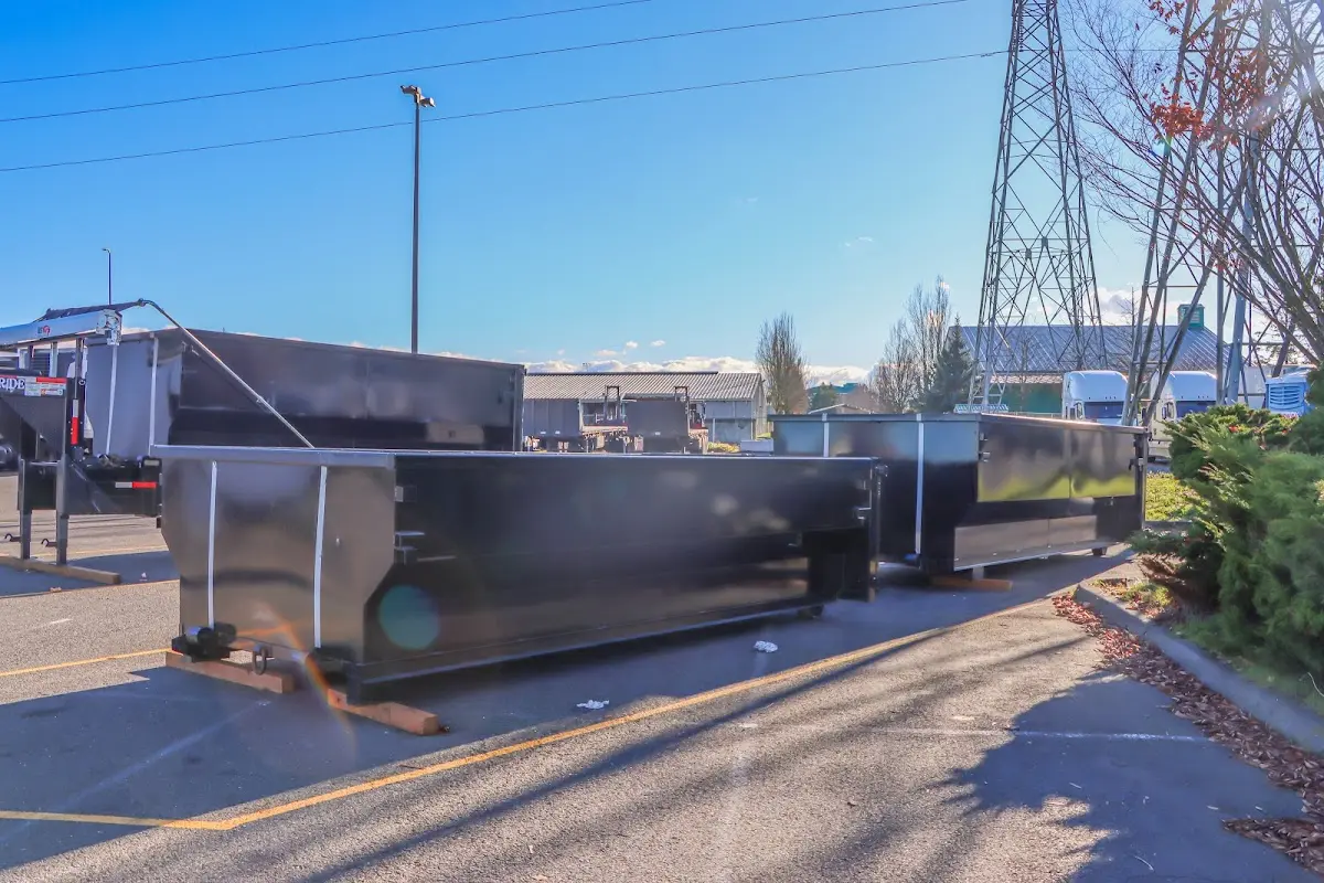 Roll-off dumpster ready for waste disposal at job site for Estate Cleanout Dumpster Rental in Trinidad